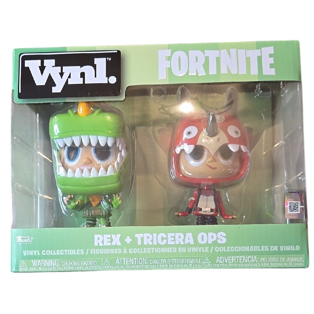 Funko Vinyl Fortnite Figures - Rex and Tricera Ops, 2" x 4", New